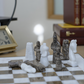 15 Inch White & Grey Marble Fancy Chess Set