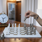 15 Inch White & Grey Marble Fancy Chess Set