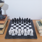 15 Inch  Black and White Marble Statue Chess Set