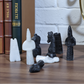 White and Black Marble Statue Chess Set - 15 Inch