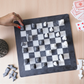 15 Inch Grey and White Matt Marble Statue Chess Set