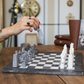 15 Inch Grey and White Matt Marble Statue Chess Set
