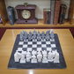 15 Inch Grey and White Matt Marble Statue Chess Set