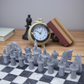 15 Inch Grey and White Matt Marble Statue Chess Set