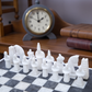 15 Inch Grey and White Matt Marble Statue Chess Set