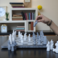 15 Inch Grey and White Matt Marble Statue Chess Set