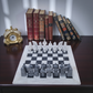 White and Black Matt Marble Statue Chess Set - 15 Inch