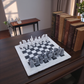 White and Black Matt Marble Statue Chess Set - 15 Inch