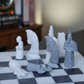 White and Black Matt Marble Statue Chess Set - 15 Inch