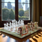 Marble Hives Luxury Handmade Marble Chess Set – Green Onyx & White