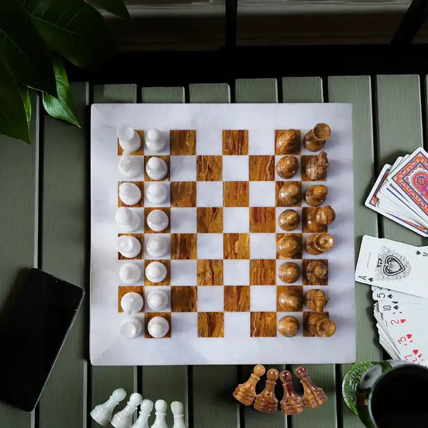  White and Brown Chess handmade 
