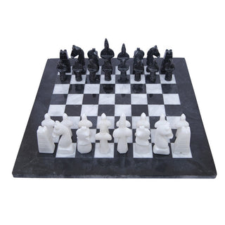 Black and White Marble Antique Statue Chess Set