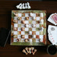 15 Inch Green Onyx & White Marble Chess Set