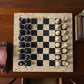 15 Inch Coral and Black Marble Chess Set