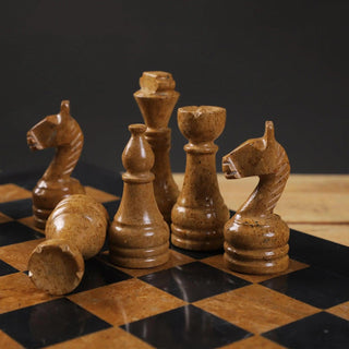  Black and Golden Fancy Chess Set