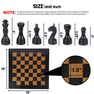  Black and Golden Fancy Chess Set