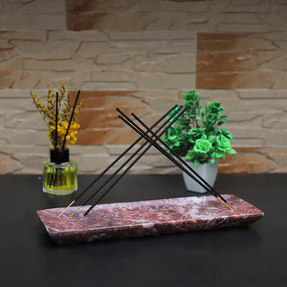 Red Marble Incense Holder