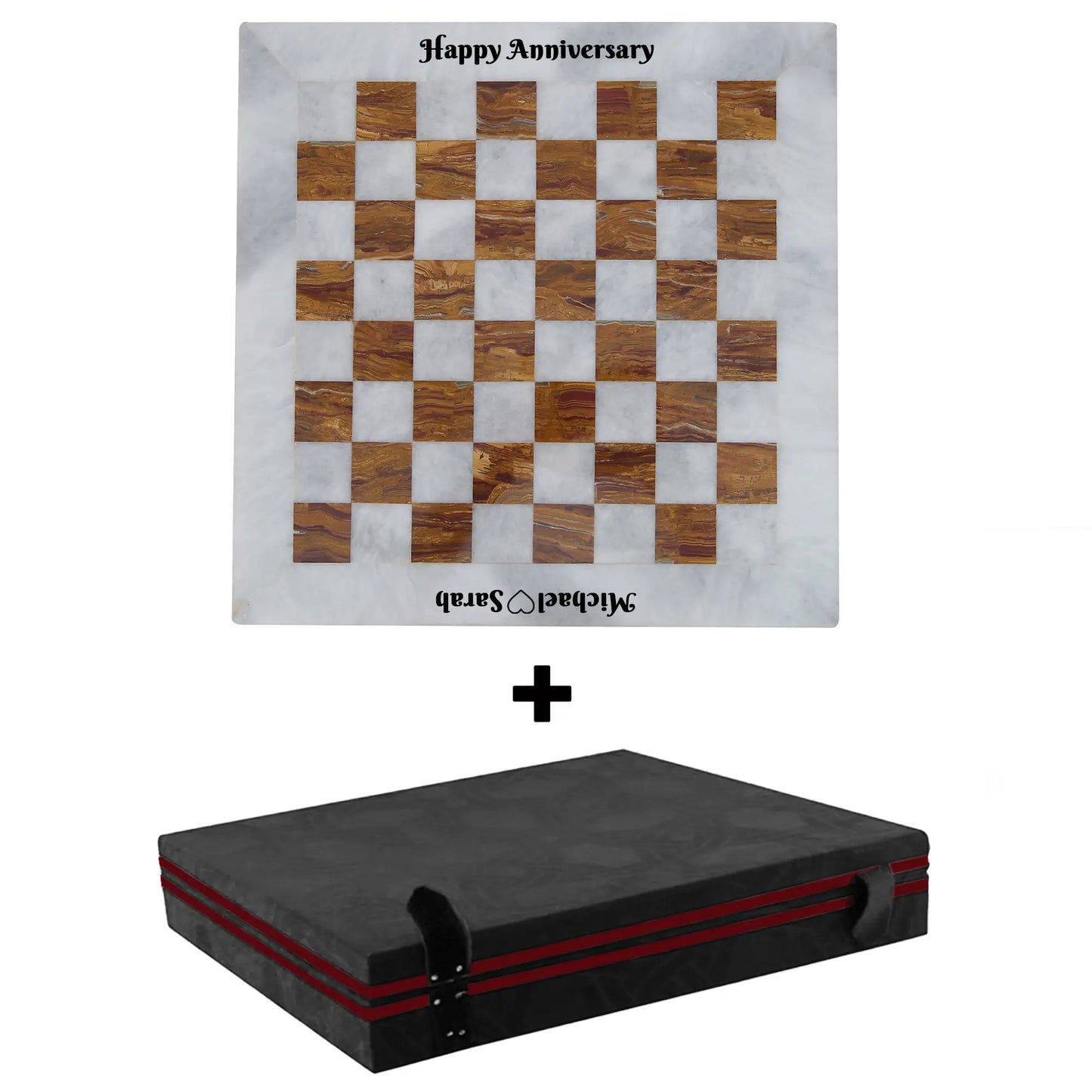 personalized White and Dark Brown Chess 