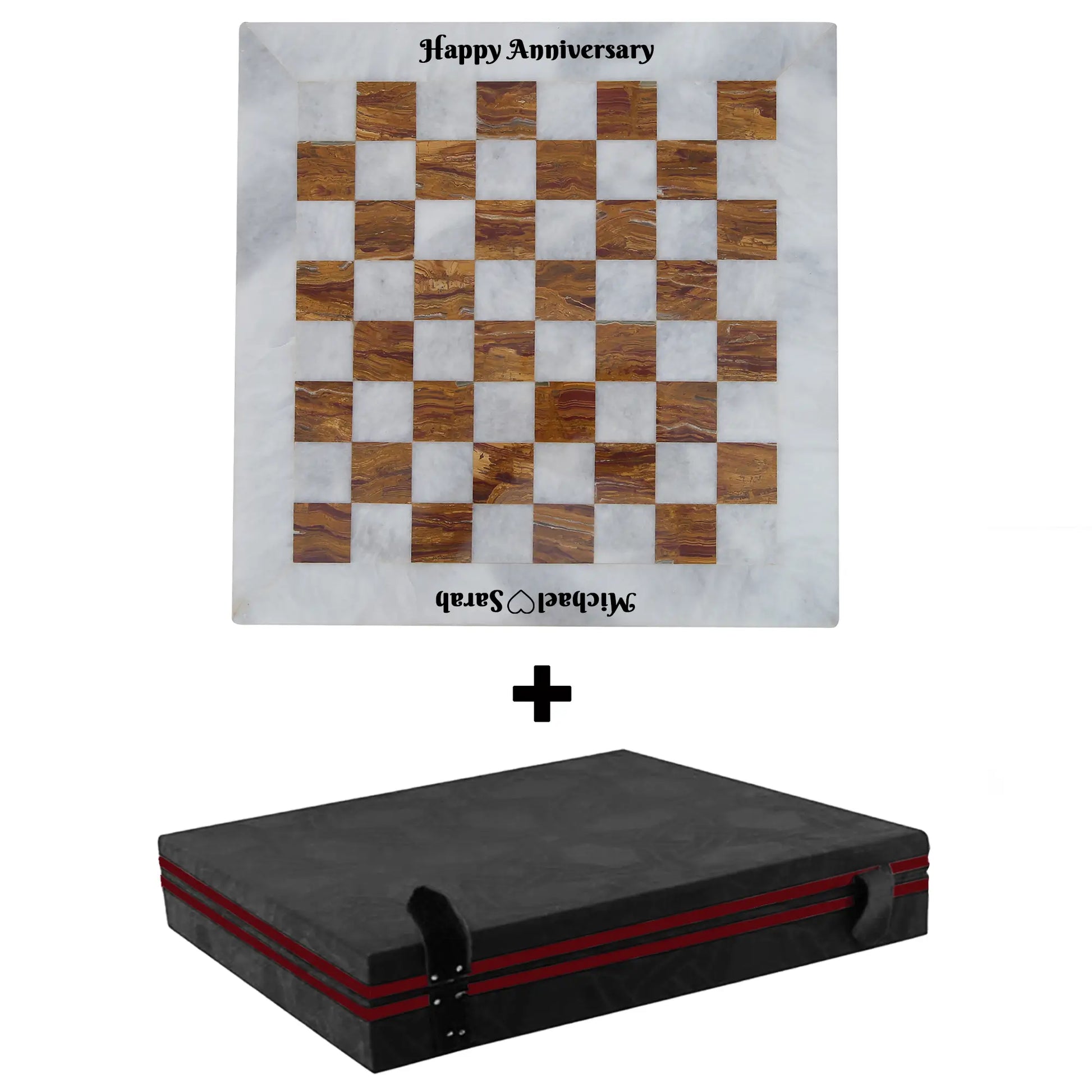 personalized White and Dark Brown Chess 