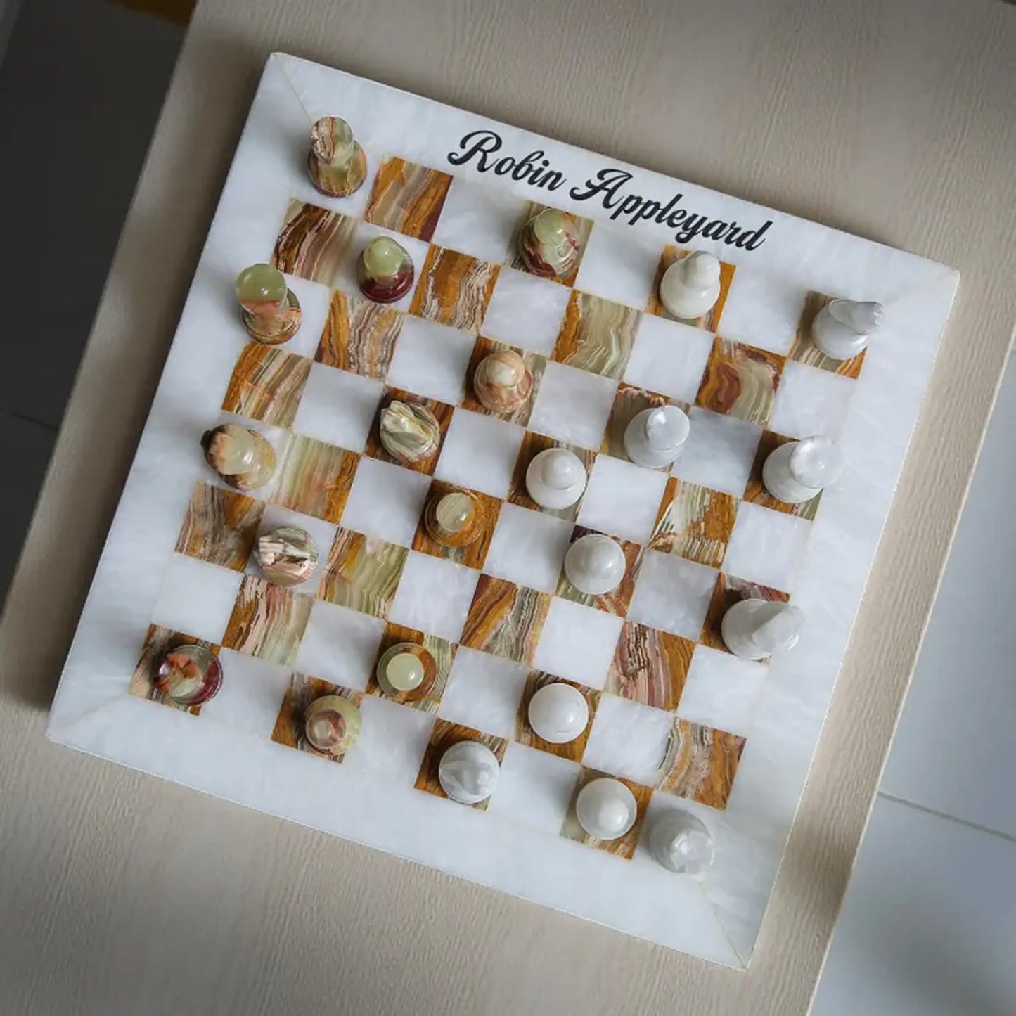 personalized marble chess set