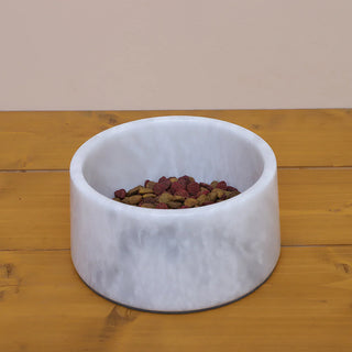 White Marble Pet Bowl