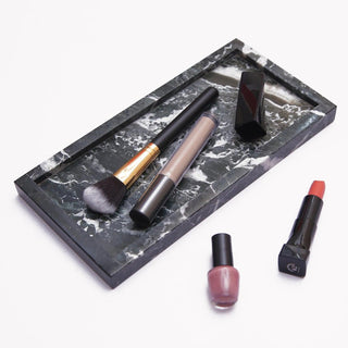 black vanity tray