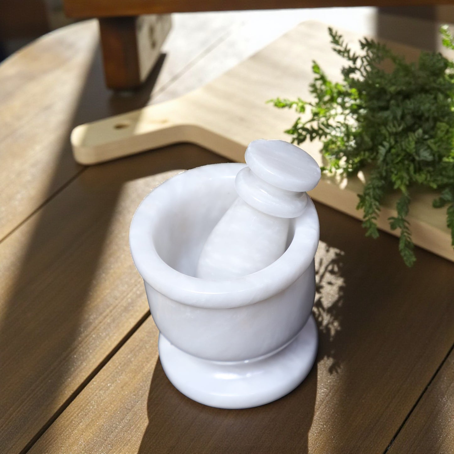 Marble Mortar and Pestle Set (2.5 inch) White