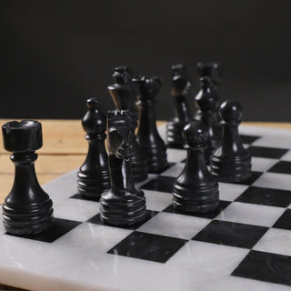 White and Black Marble Chess Set