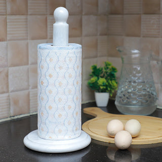 White Marble Paper Towel Holder