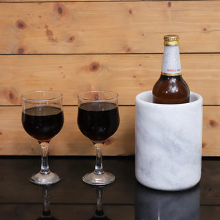 white marble wine chiller